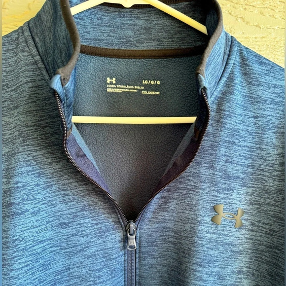 Under Armor Blue Fleece Pullover - Size Large - Picture 3 of 7
